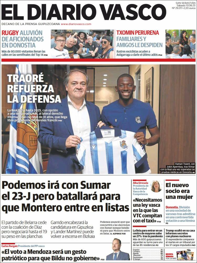 Portada de Diario Vasco (España)