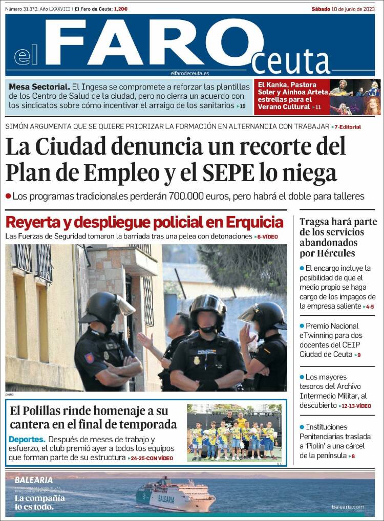 Portada de El Faro de Ceuta (España)