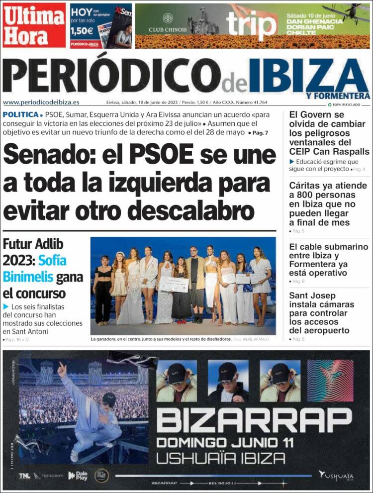 Portada de Periódico de Ibiza (España)