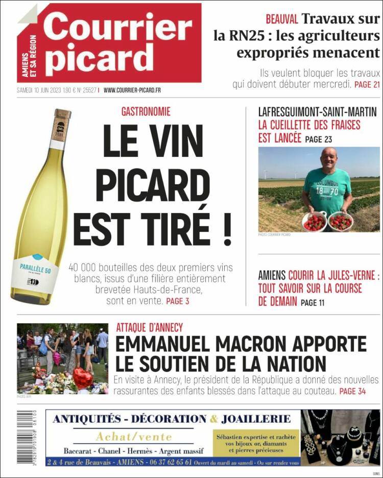 Portada de Courrier Picard (Francia)