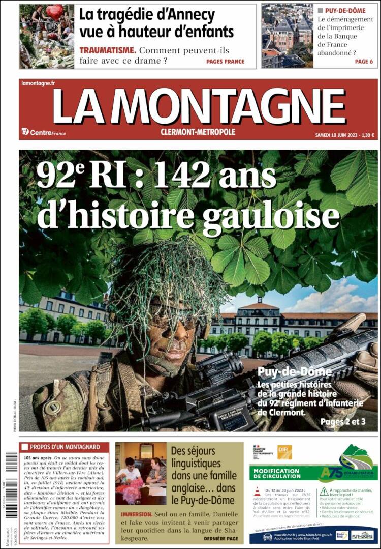 Portada de La Montagne (Francia)