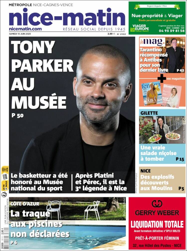 Portada de Nice-Matin (Francia)