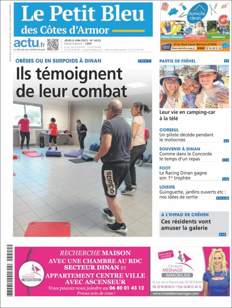 Portada de Le Petit Bleu (Francia)