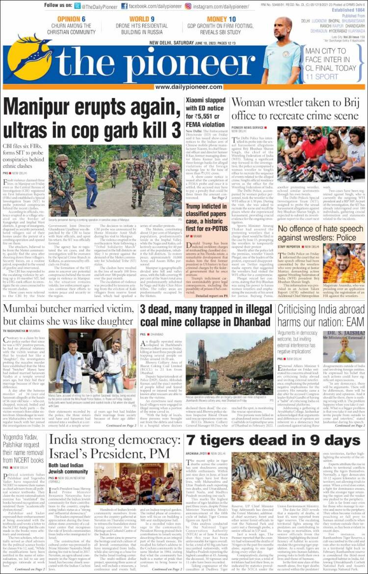 Portada de The Pioneer (India)