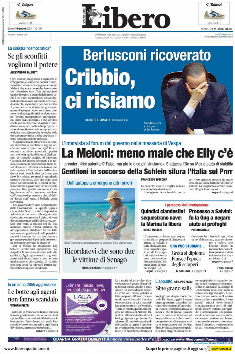 Portada de Libero (Italia)