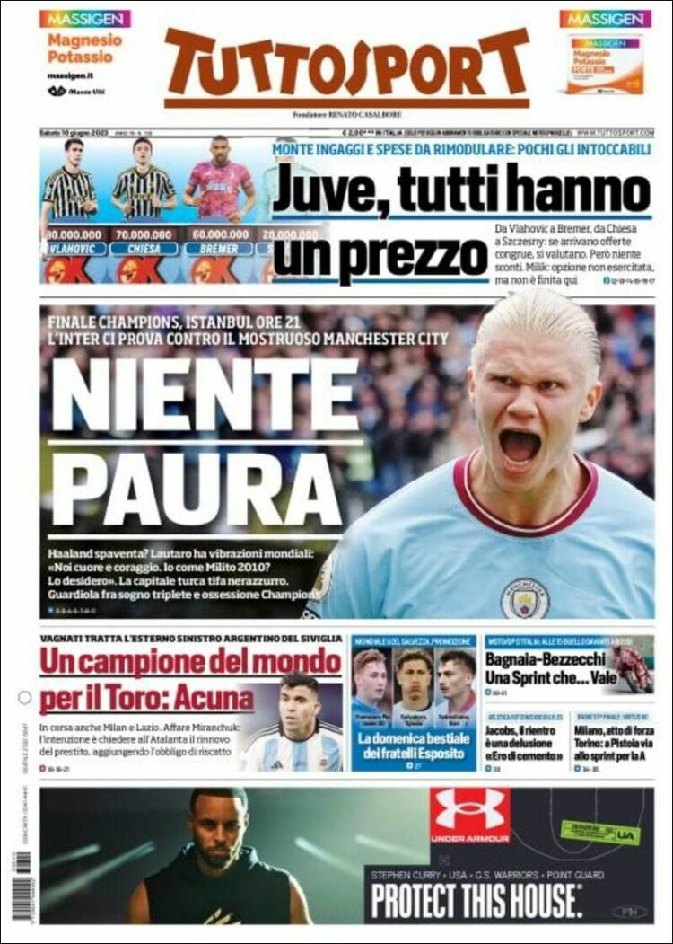 Portada de Tuttosport (Italia)