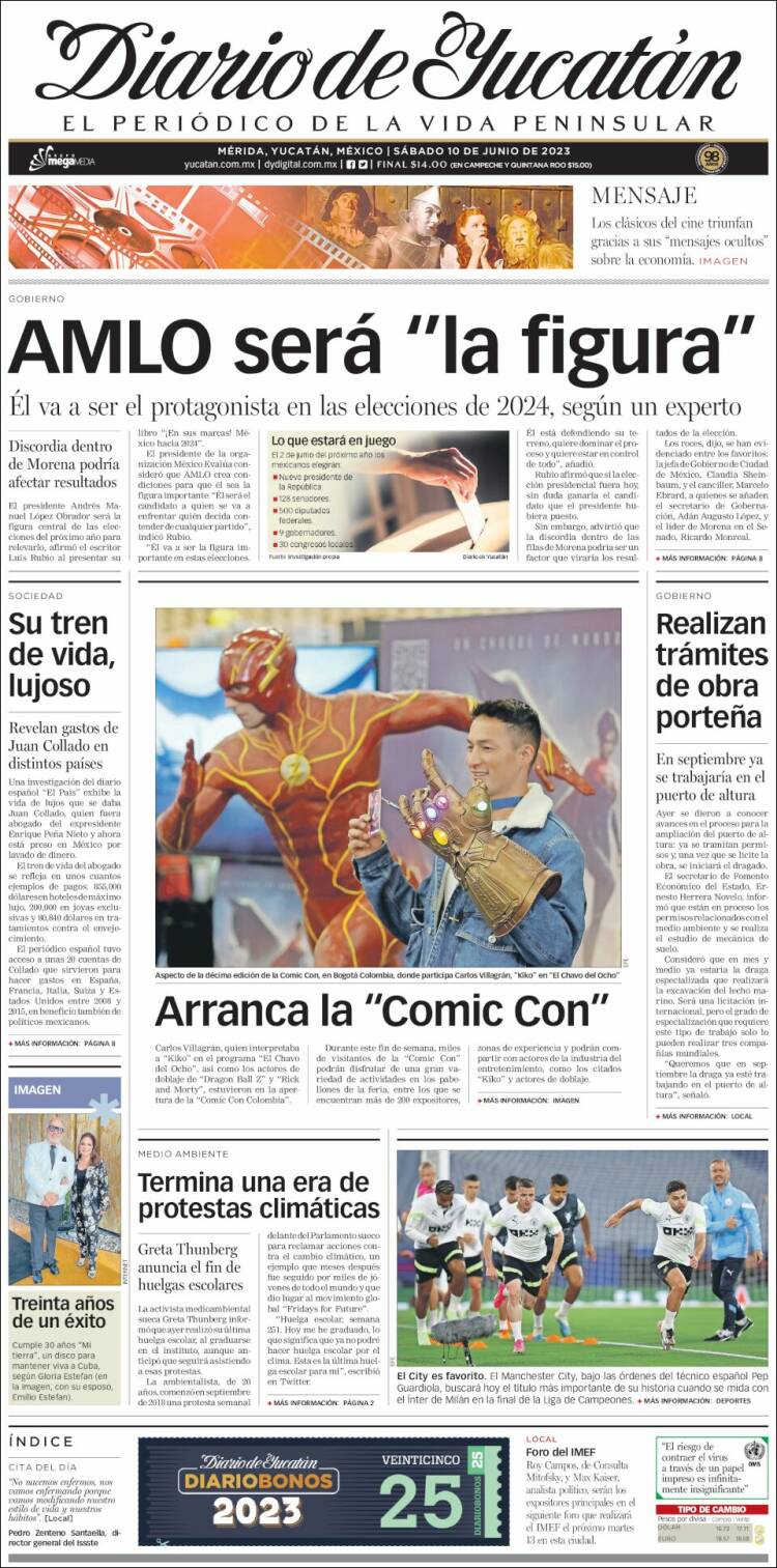 Portada de Diario de Yucatán (México)