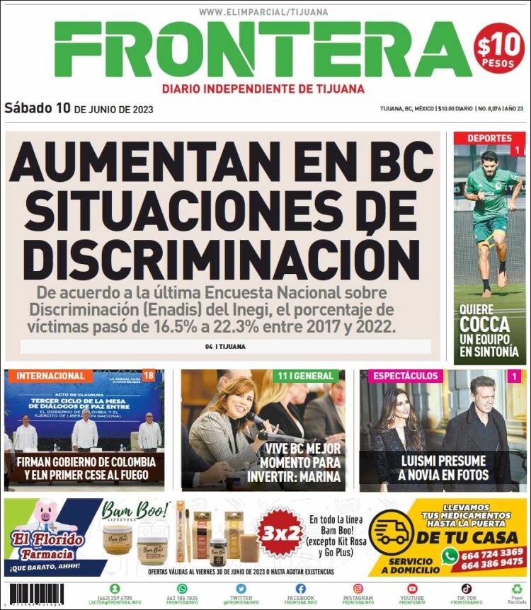 Portada de Frontera (México)