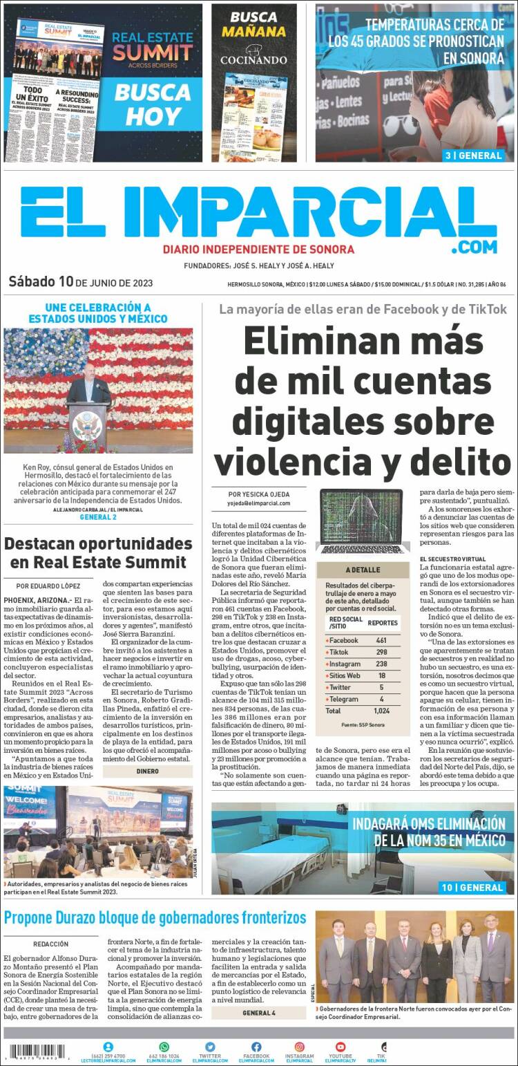 Portada de El Imparcial (México)