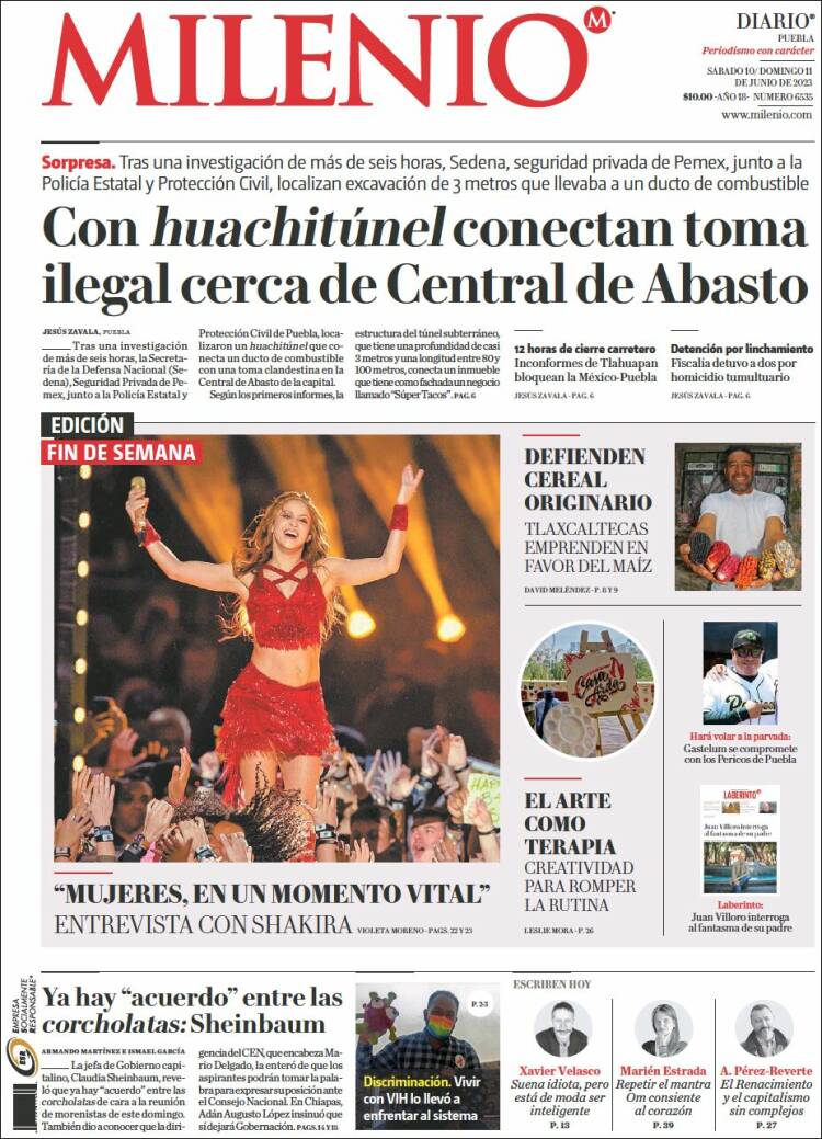 Portada de Milenio de Puebla (México)