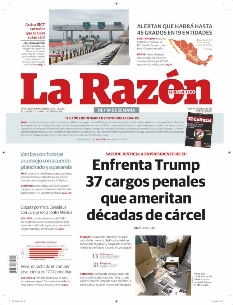 Portada de La Razón (México)