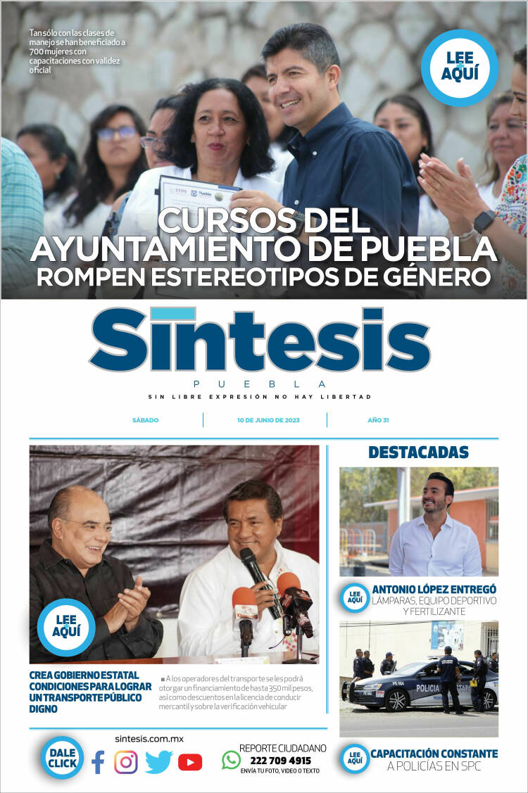 Portada de Síntesis - Puebla (México)