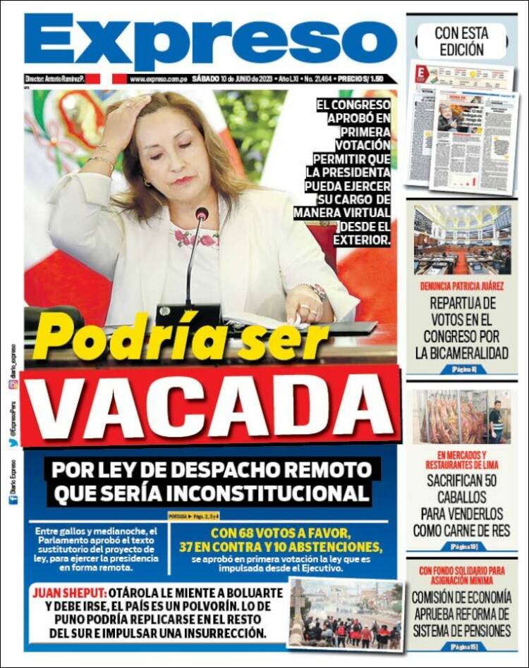 Portada de Expreso (Perú)