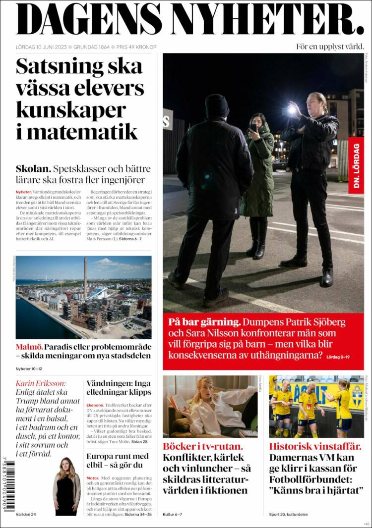Portada de Dagens Nyheter (Suecia)