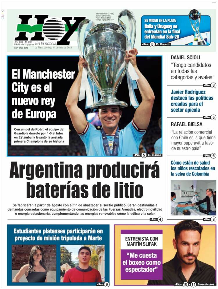 Portada de Diario Hoy (Argentina)