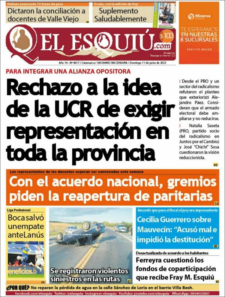 Portada de El Esquiu (Argentina)