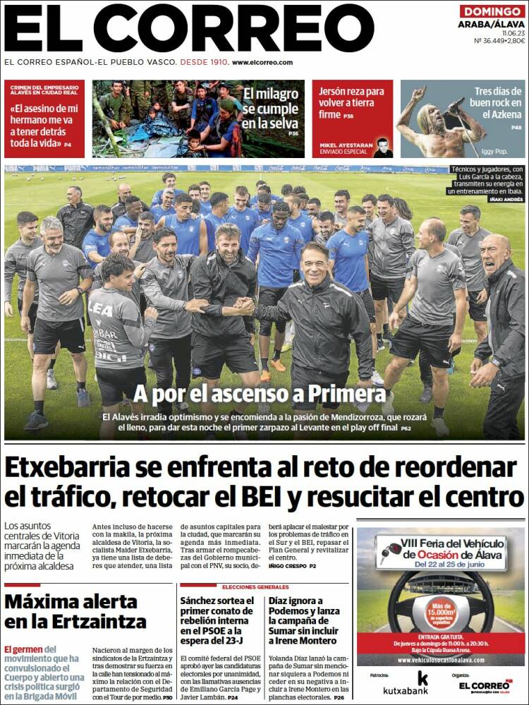 Portada de El Correo - Álava (España)