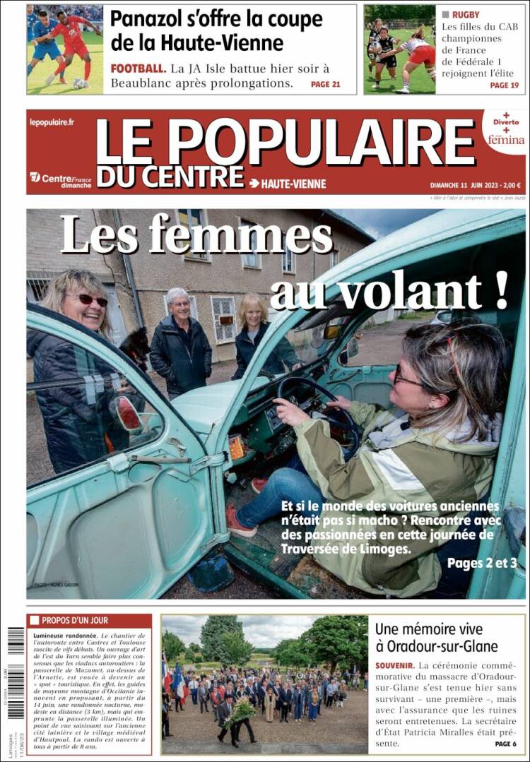 Portada de Le Populaire du Centre (Francia)