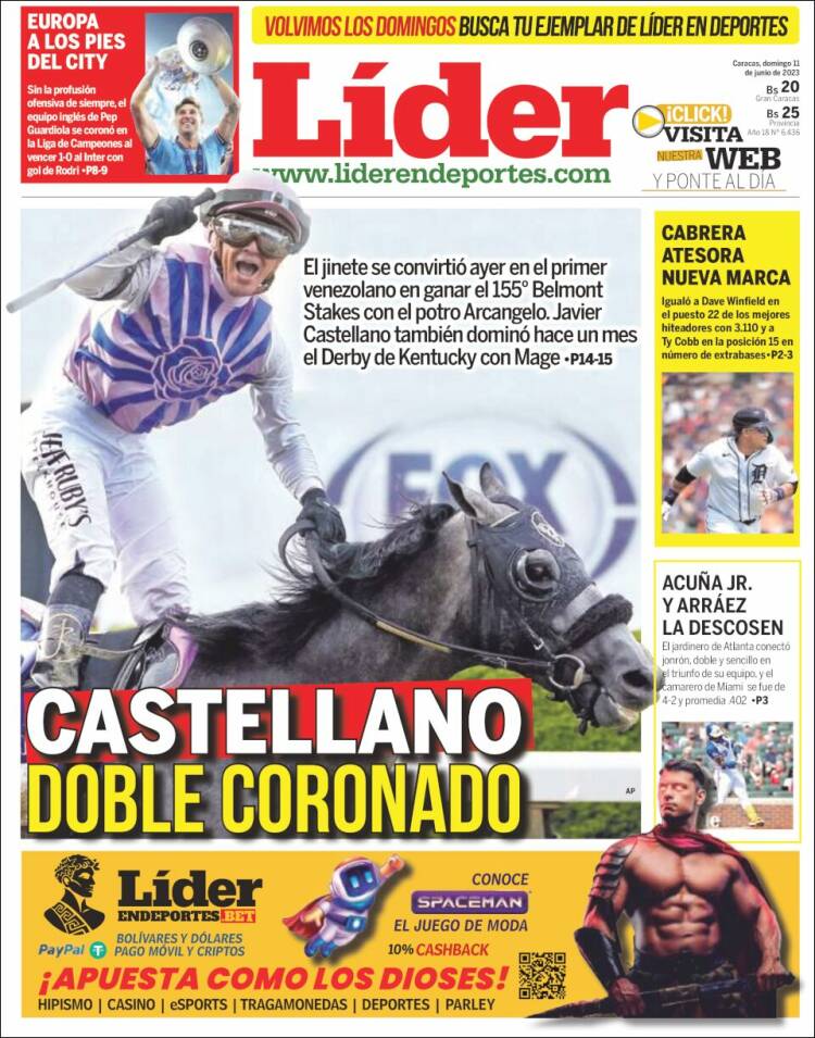 Portada de Lider en deportes (Venezuela)