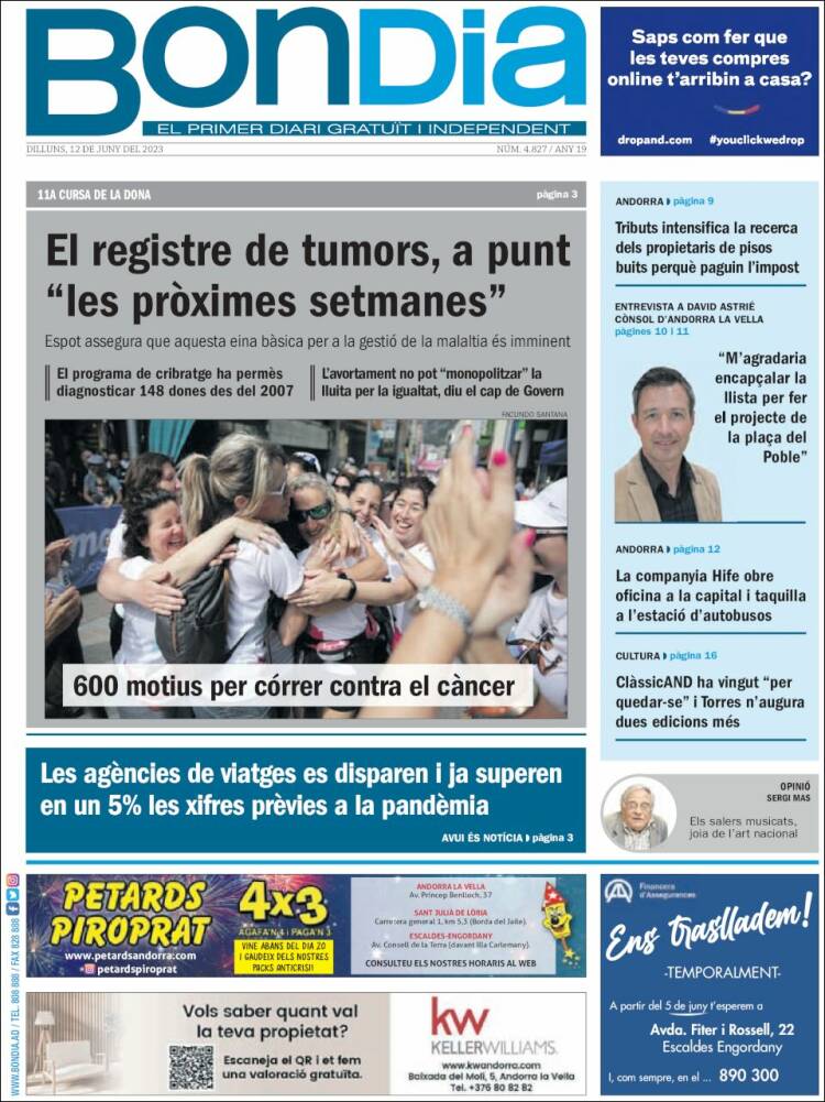 Portada de Diari Bondia (Andorra)