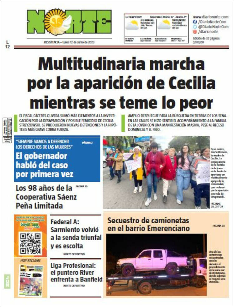 Portada de Diario Norte (Argentina)