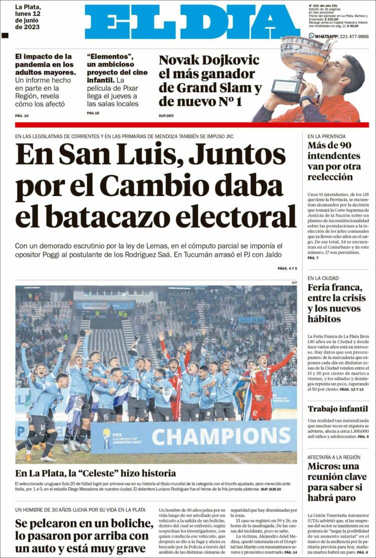 Portada de El Día de la Plata (Argentina)