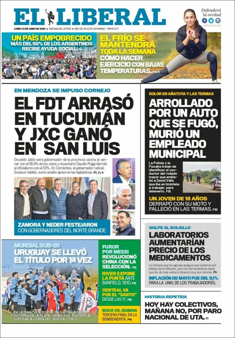 Portada de Diario El Liberal (Argentina)