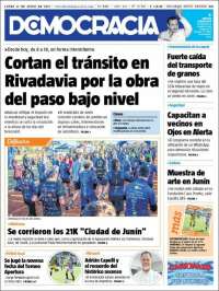 Portada de Diario Democracia (Argentina)