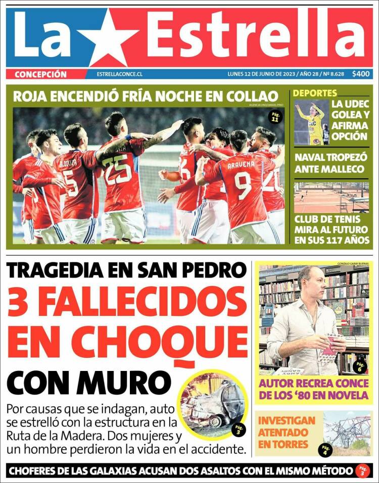 Portada de La Estrella de Concepción (Chile)