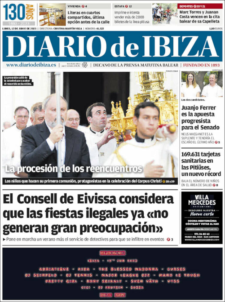 Portada de Diario de Ibiza (Espa&ntilde;a)