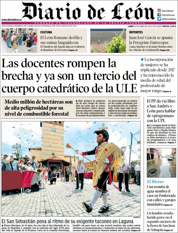 Portada de Diario de León (Espa&ntilde;a)