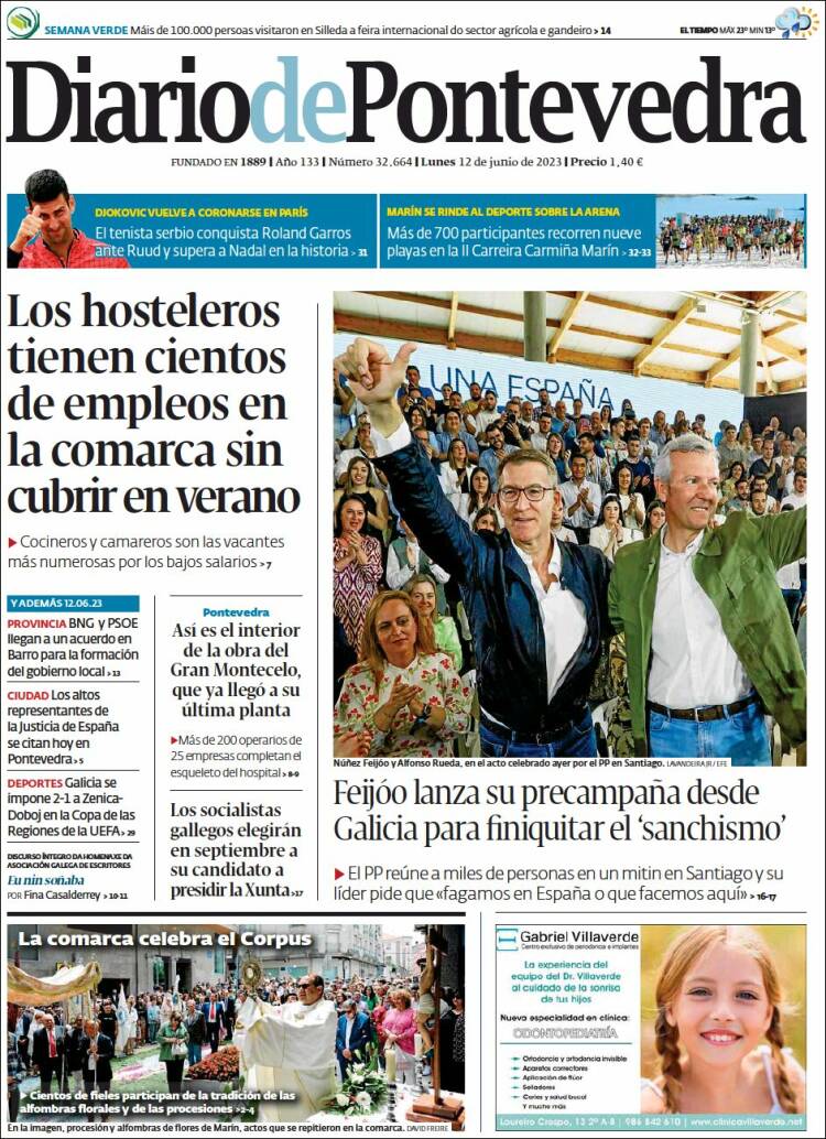 Portada de Diario de Pontevedra (Espa&ntilde;a)