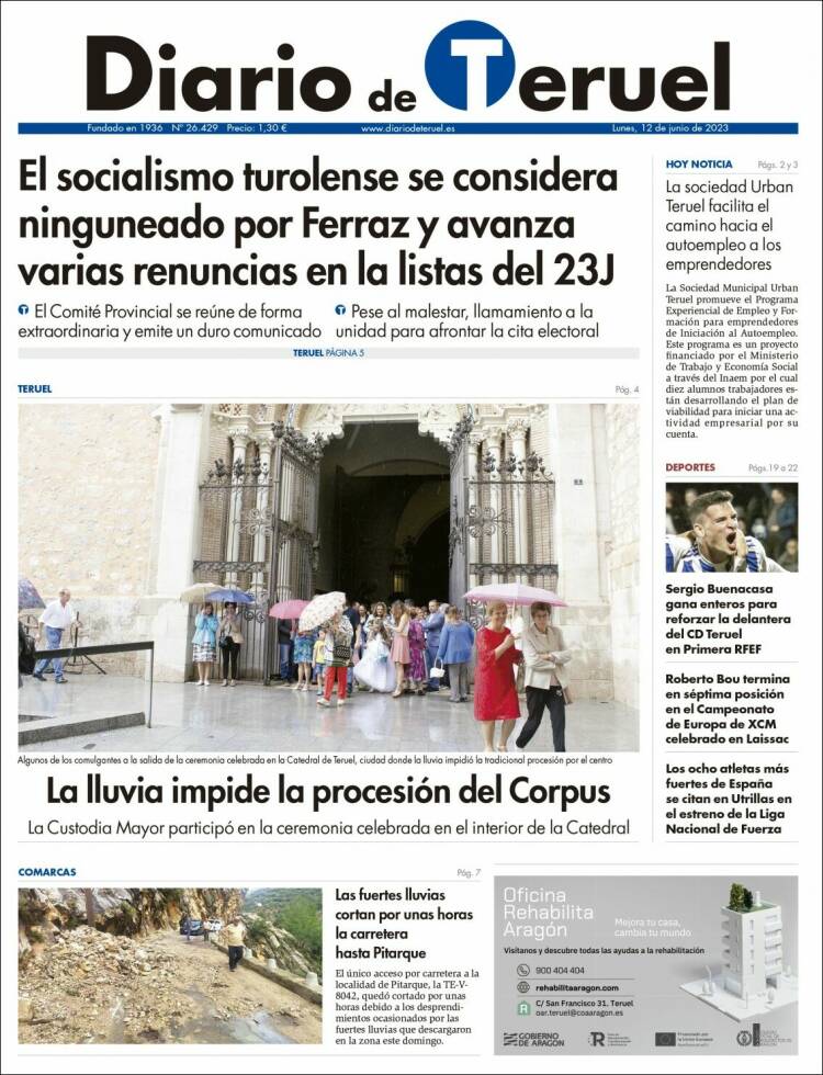 Portada de Diario de Teruel (Espa&ntilde;a)