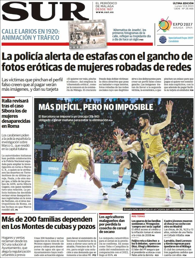 Portada de Diario el Sur (Espa&ntilde;a)