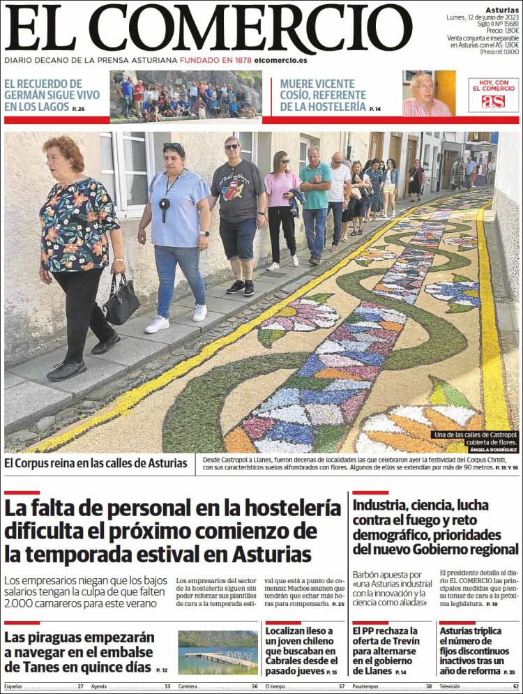 Portada de El Comercio (Espa&ntilde;a)