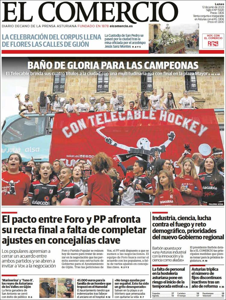 Portada de El Comercio - Gijón (Espa&ntilde;a)
