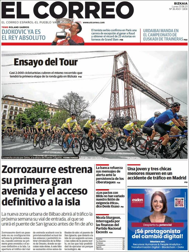 Portada de El Correo (Espa&ntilde;a)