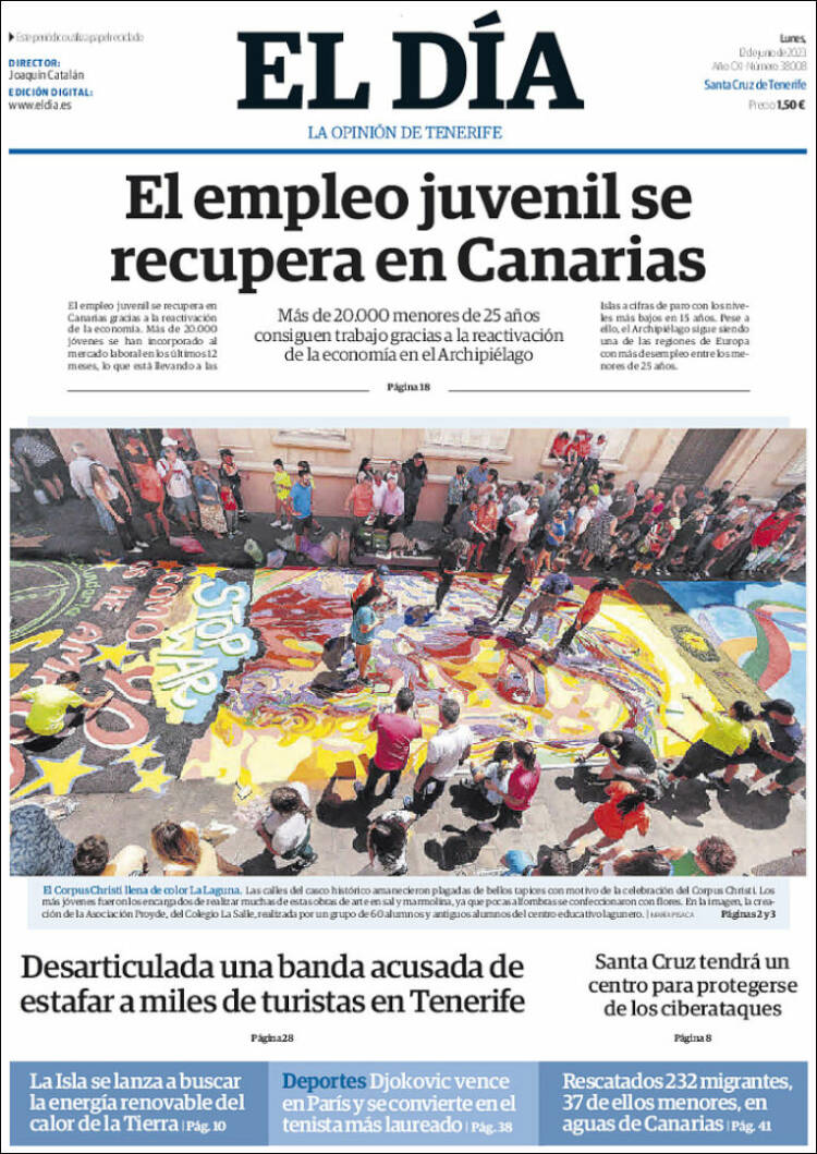 Portada de El Día (Espa&ntilde;a)