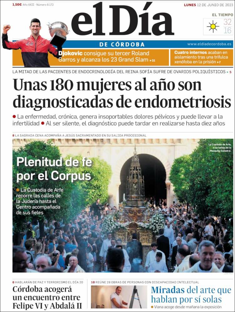 Portada de El Día de Córdoba (Espa&ntilde;a)