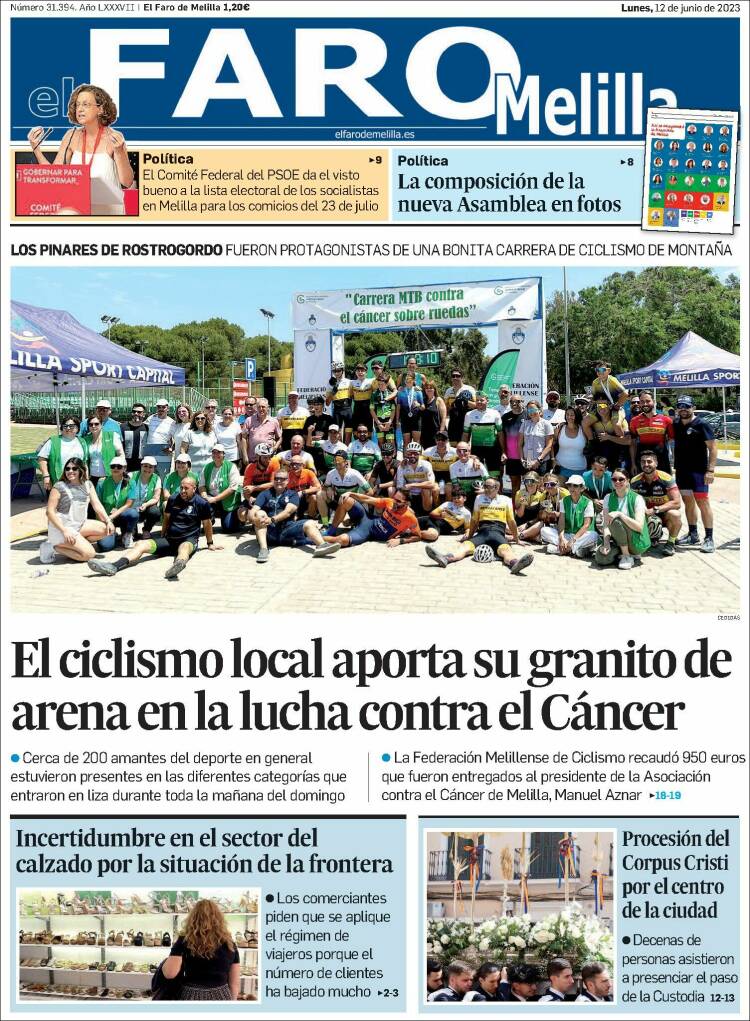 Portada de El Faro de Melilla (Espa&ntilde;a)