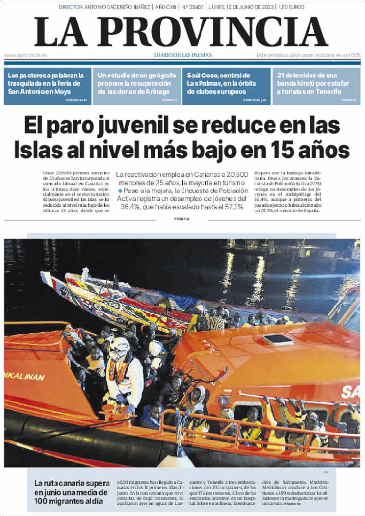 Portada de La Provincia (Espa&ntilde;a)