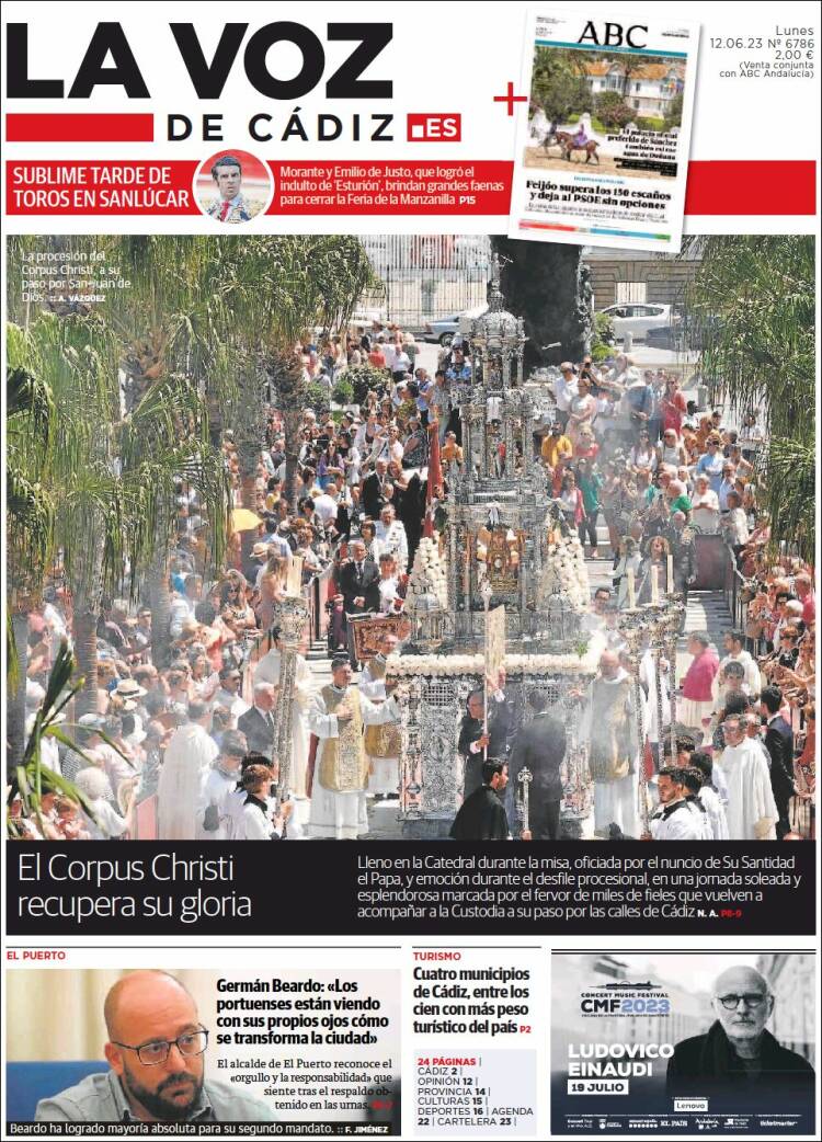 Portada de La Voz de Cádiz (Espa&ntilde;a)