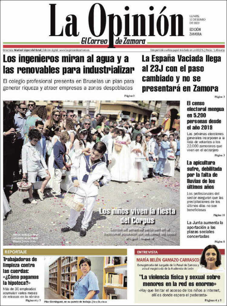 Portada de La Opinión - El Correo de Zamora (Espa&ntilde;a)