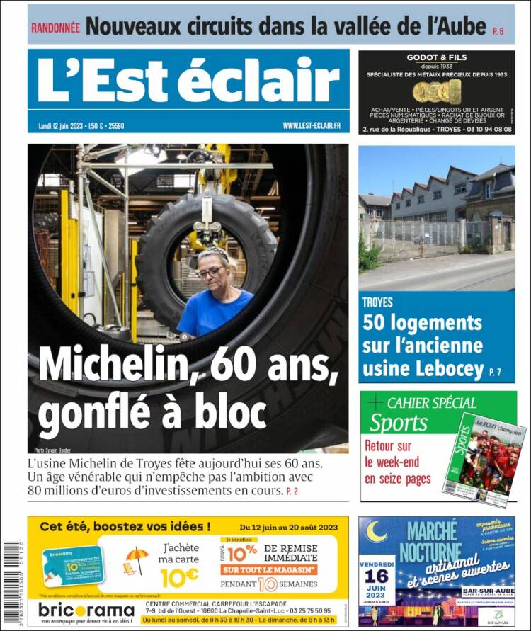 Portada de L'Est Eclair (Francia)