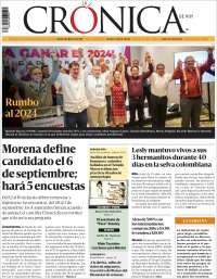 Portada de La Crónica de Hoy (M&eacute;xico)