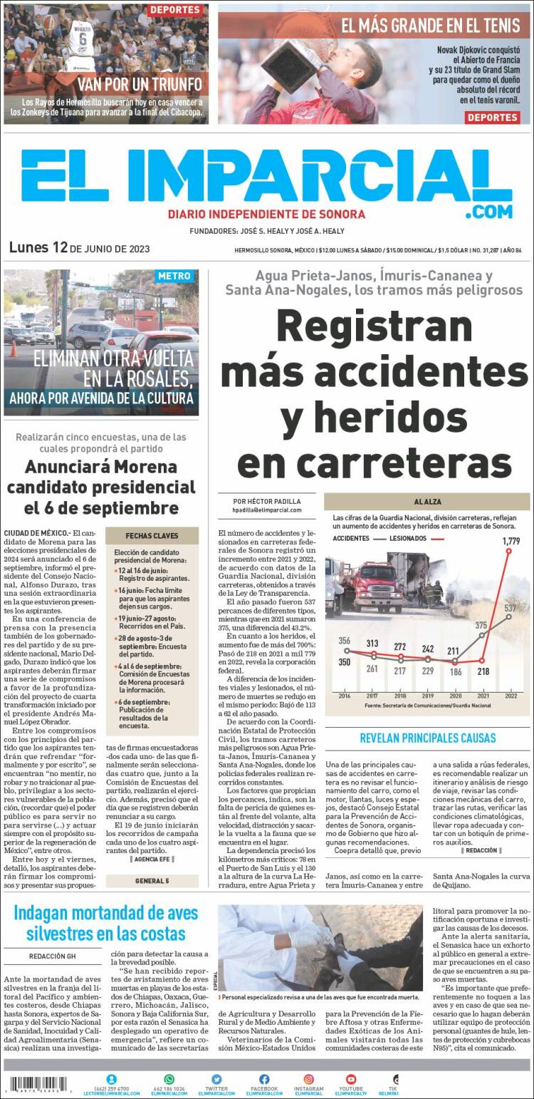 Portada de El Imparcial (M&eacute;xico)