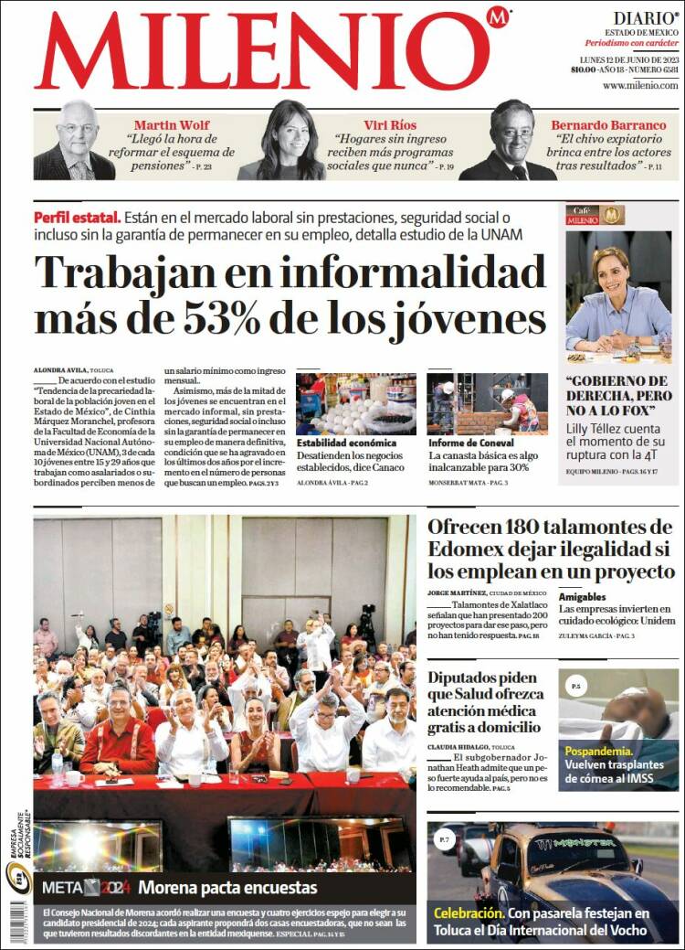 Portada de Milenio - Estado de México (M&eacute;xico)