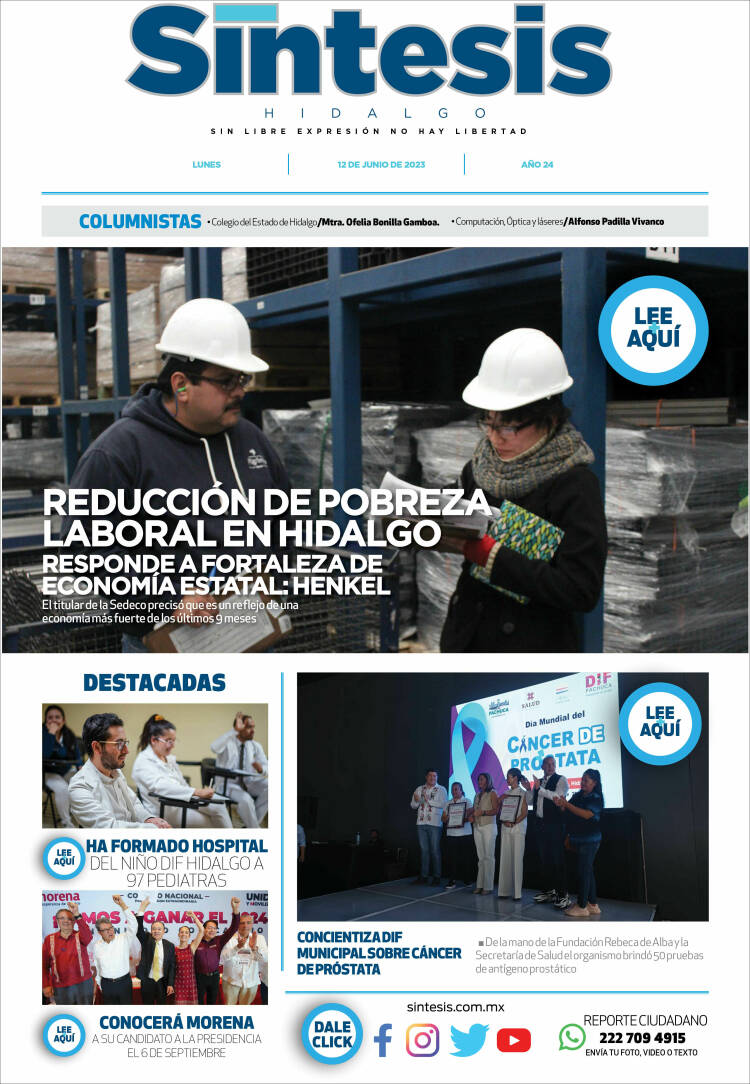 Portada de Sistesis - Hidalgo (M&eacute;xico)