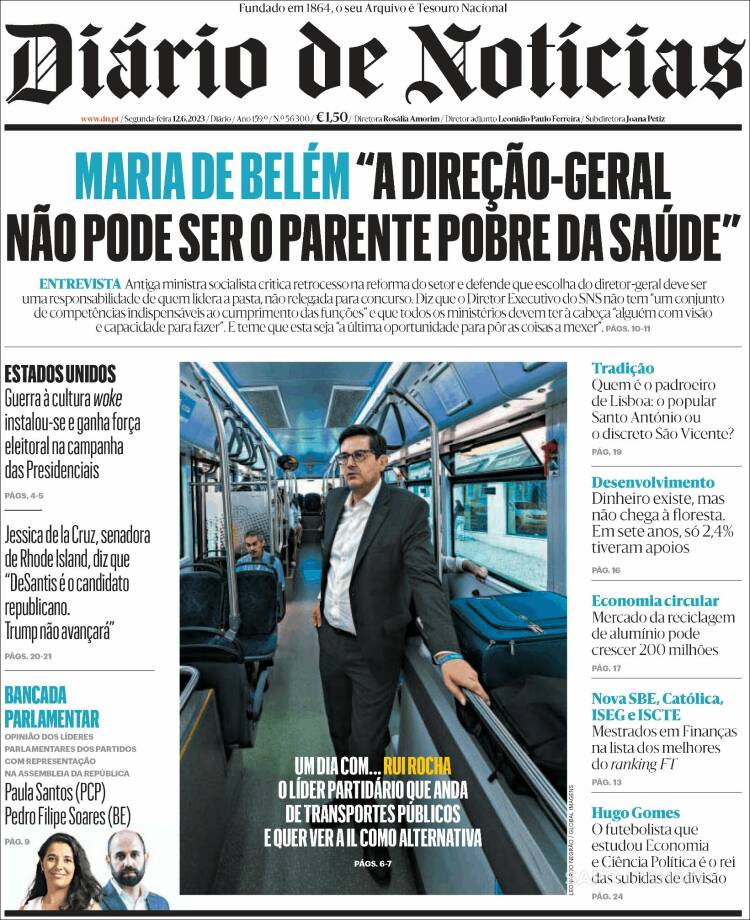 Portada de Diário de Noticias (Portugal)