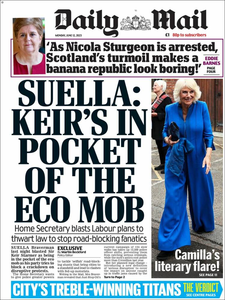 Portada de Daily Mail (Reino Unido)